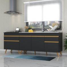 Kit 2 Balcões Gabinete Pia 150 Cm E Cooktop 70 Cm Veneza Gb M