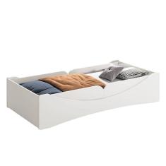 Cama Evolutiva Luna Branco Fosco, 2 Kits Proteção Lateral Lisa E Colchão D33 - Reller Móveis Branco Fosco