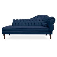 Recamier Divã Cancun 140cm com Capitonê - Esquerda Suede - Passoni Dec