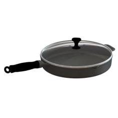 Frigideira Com Cabo de Silicone Preto Tampa de Vidro 26cm - Libaneza