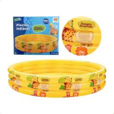 Piscina Inflável Infantil 190L Com 3 Anéis Estampas Redonda - DM TOYS,