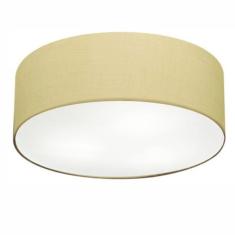 Plafon Cilíndrico Md-3006 Cúpula em Tecido 60x15cm Algodão Crú - Bivolt