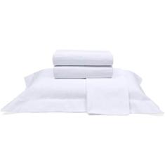 Jogo De Cama Buettner Queen Percal 1000 Fios Dobra Feita Luxo 4 Peças Branco