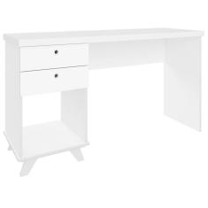 Mesa Para Computador Escrivaninha 2 Gavetas Sky Branco - Artany