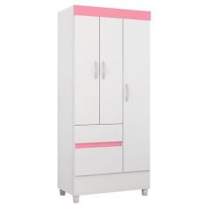 Guarda Roupa Infantil Wind Branco Rosa Flex  Demóbile - Demobile, Bran
