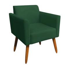 Poltrona Marisa Suede Pés Palito Castanho D´rossi verde