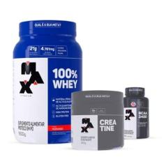 Combo Max Titanium 100% Whey 900g, Creatina 300g e BCAA 60 Cápsulas-Unissex