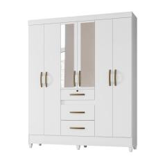 Guarda Roupa 6 Portas Com Espelho Itatiba Branco 868440