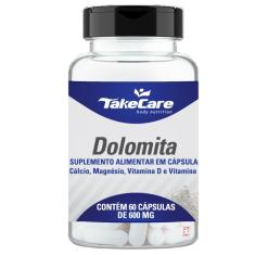 DOLOMITA COM MAGNÉSIO VITAMINA D e VITAMINA K 60 CÁPSULAS - TAKE CARE-Unissex