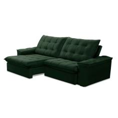Sofá 5 Lugares Retrátil e Reclinável Batam Veludo Verde