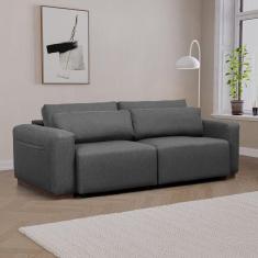 Sofá Essence Retrátil 3 Lugares 200cm CabeCasa MadeiraMadeira Cinza Mescla Escuro