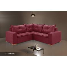 Sofá de Canto Parma Vicam Estofados Bordô