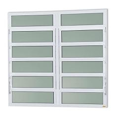 Janela de Alumínio Basculante 2 Seções 120x240cm Vidro Mini Boreal Elite Brimak Branco