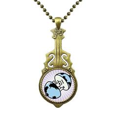 DIYthinker Colar de tomada com padrão de diagrama de circuito, joias antigas com pingente de música