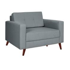 Poltrona Living Pé Palito Linho Cotton Cinza