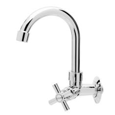 Torneira Giratoria Para Banheiro Parede Cruzeta Cromada