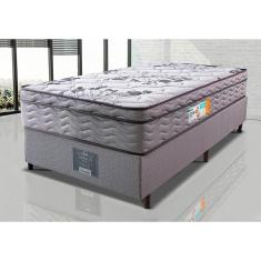 Cama Box Solteiro Colchão Ortopédico + Box 88x188x67 One Face Espuma D45 Cinza
