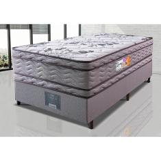 Cama Box Solteiro Colchão Ortopédico + Box 88x188x71 Double Face Espuma D45 Cinza