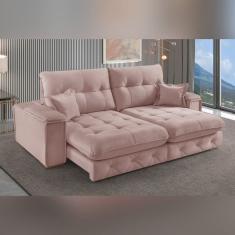Sofá Retrátil Reclinável 250cm Istambul Yescasa Rose