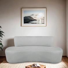 Sofá Orgânico 200cm 3 Lugares Antonela Bouclé Cinza