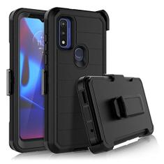 Njjex Capa robusta para Motorola Moto G Pure para Moto G Power 2022 com coldre de clipe de cinto, protetor de tela embutido, resistente, à prova de choque, suporte giratório, coldre, capa dura para