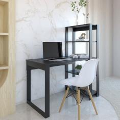 Mesa Escrivaninha Com Estante Licce 4 Prateleiras