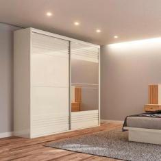 Roupeiro Casal Com 02 Portas 2,23m 100% MDF - Dalla Costa, Off White