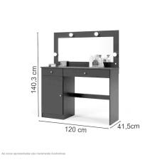 Penteadeira Camarim Diamante Branco Acetinado Patrimar
