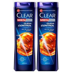 Kit 2 Shampoo Clear Men Queda Control 400ml