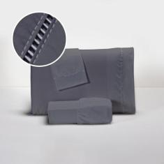 Lençol Suave 400 Fios Com Fronhas Percal Ponto Palito Soft - DECORALAR