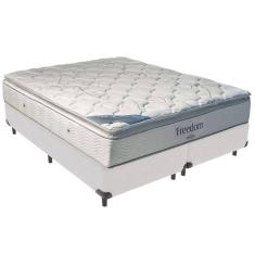 Cama Box Branco E Colchão Freedom Molas Ensacadas King Ortobom