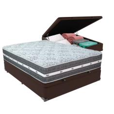Cama Box Baú e Colchão Black Graphite Molas Ensacadas Casal 138x188X27 Anjos