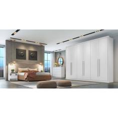 Guarda Roupa Casal 100% MDF 6 Portas 8 Gavetas - Robust -Branco - Móveis Novo Horizonte