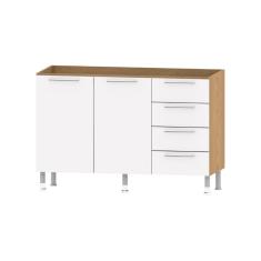 Balcão de Cozinha Ditália Aspen 2 pt 4 gavetas cv/br CD-104