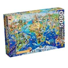 Quebra-Cabeça Mapa-Mundi Turístico 5000 Peças Grow