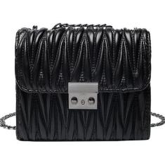 Bolsa Feminina Pequena Alça Corrente Transversal Resistente Acolchoada