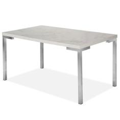 Mesa De Jantar Aço Nobre 0388 Kansas Cromado Com Bianco
