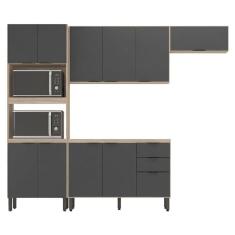 Cozinha Modulada Firenze Fmt004 Avena Touch Grafito - Demóbile
