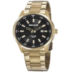 Relógio Seculus Masculino Esportivo Dourado 20786GPSVDA3