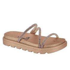 Sandália Papete Vizzano C/ Strass Tratorada Blogueira-Feminino