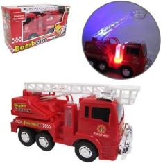 Caminhão Bombeiro Bate E Volta A Pilha Com Som E Luz - Toy King