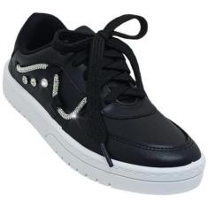 Tênis Feminino Moleca Napa Cristais e Pedrarias Modern-Feminino