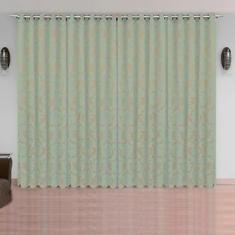 Cortina Jacquard Blackout Tiffany com Dourado 5,60m X 2,30m