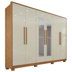 Guarda-roupa Casal 100% Mdf 6 Portas E 6 Gavetas Premium Com Espelho
