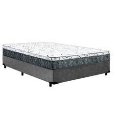 Cama Box Casal Colchão Mola Bonnel Prime Coil Detroit + Box Suede 64x1
