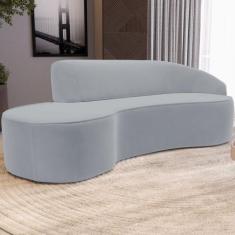 Sofá 5 Lugares Curvo Sala de Estar Living Firenze Direito D02 Veludo C