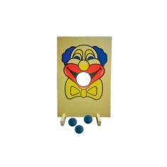 Brinquedos Educativos Jogo Palhaço Bocão 52x35cm 3 Bolas