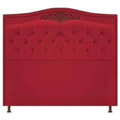 Cabeceira Estofada Yasmim 140 Cm Casal Suede Vermelho