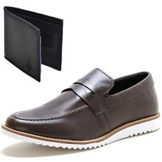 KIt Dockside Casual Masculino Liso Com Detalhe Gravata E Carteira