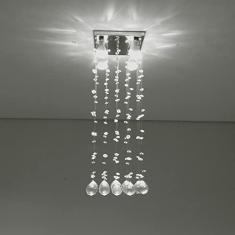 Lustre de Cristal k9, para quarto, base de inox 20x20cm com 70cm de Altura